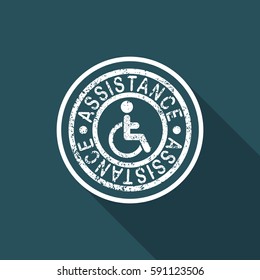 Handicap assistance stamp icon
