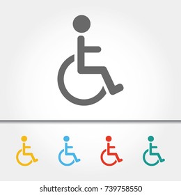 Handicap Disabled Symbol Single Icon Vector Illustration