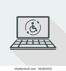 Handicap full assistance online - Vector flat icon