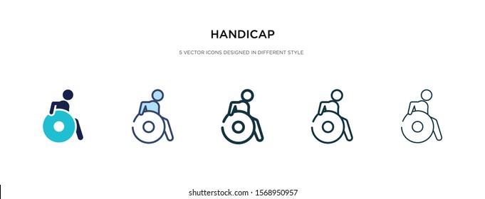 handicap icon in different style vector illustration. two colored and black handicap vector icons designed in filled, outline, line and stroke style can be used for web, mobile, ui