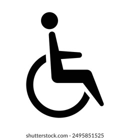 Handicap icon in grey scale isolated on white background.