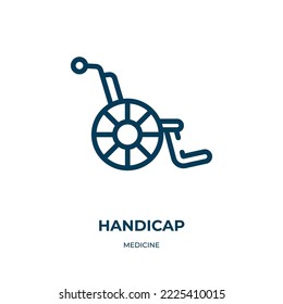 Handicap icon. Linear vector illustration from medicine collection. Outline handicap icon vector. Thin line symbol for use on web and mobile apps, logo, print media.