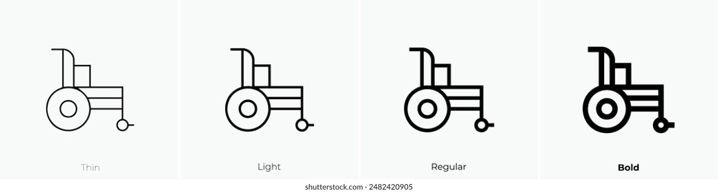 handicap icon. Thin, Light Regular And Bold style design isolated on white background