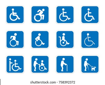 handicap icons, disabled people