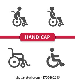 Iconos de Handicap . Iconos profesionales y perfectos en píxeles. Formato EPS 10.