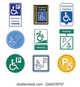 Paquete de elementos de póster de estacionamiento para personas con discapacidad