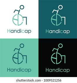 Handicap person in wheelchair. Handicap icon. Vector illustration