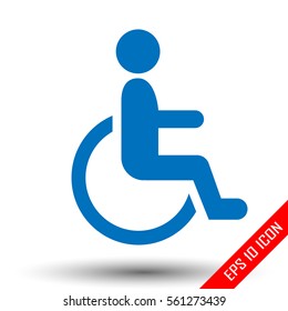 Handicap person in wheelchair. Handicap icon in vector format on white background. Vector illustration.