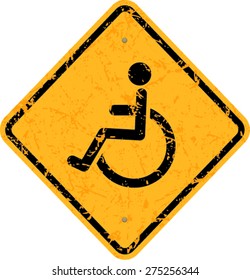 handicap road sign