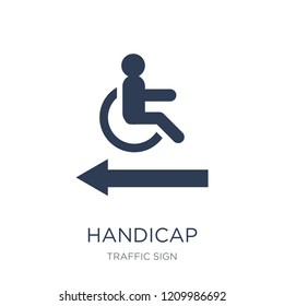 Handicap sign icon. Trendy flat vector Handicap sign icon on white background from traffic sign collection, vector illustration can be use for web and mobile, eps10