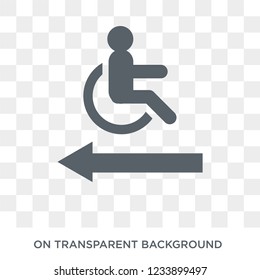 Handicap sign icon. Trendy flat vector Handicap sign icon on transparent background from traffic sign collection. 
