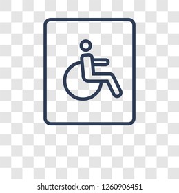Handicap sign icon. Trendy Handicap sign logo concept on transparent background from Traffic Signs collection