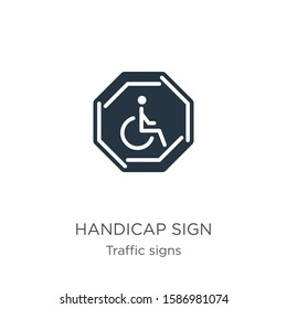 Handicap sign icon vector. Trendy flat handicap sign icon from traffic signs collection isolated on white background. Vector illustration can be used for web and mobile graphic design, logo, eps10