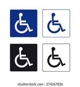Handicap sign vector set 
