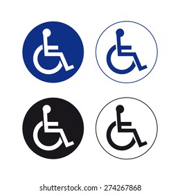 Handicap sign vector set 