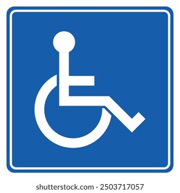 Handicap Sign. Wheelchair Vector. Disabled Access. Accessibility Parking. Blue Symbol.