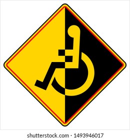 Handicap Signage Design, Disabled Vector Art Illustration