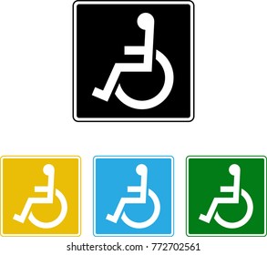 Handicap Signage Design, Disabled Vector Art Illustration