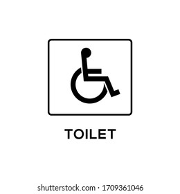 Handicap signage vector wc invalid icon. Disable toilet access wheelchair sign design