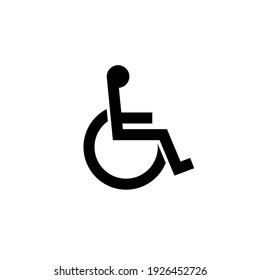 Handicap signage vector wc invalid icon. Disable toilet access wheelchair sign design