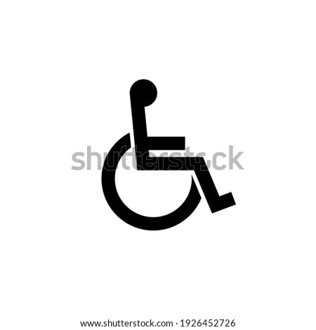 Handicap signage vector wc invalid icon. Disable toilet access wheelchair sign design