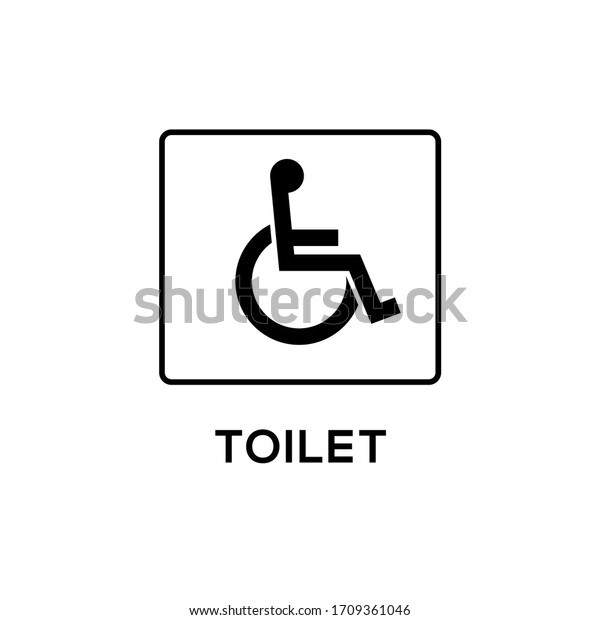 Handicap signage vector wc invalid icon.\
Disable toilet access wheelchair sign\
design