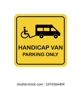 Handicap Van  Parking Sign Vector