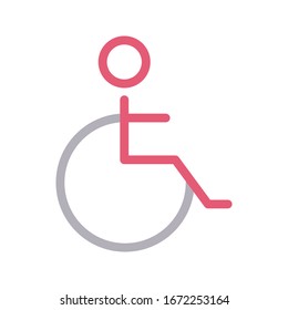 handicap vector color line icon 