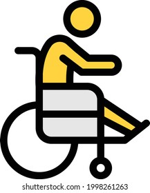 handicap vector colour line icon