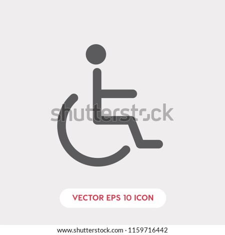 Handicap vector icon, disabled symbol