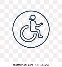 Handicap vector outline icon isolated on transparent background, high quality linear Handicap transparency concept can be used web and mobile