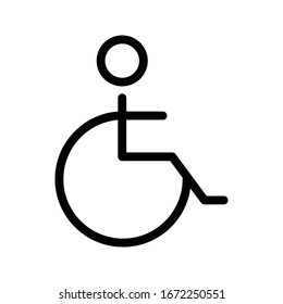 Dünnliniensymbol der Vektorillustration mit Handicap 