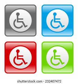 Handicap or wheelchair person icon