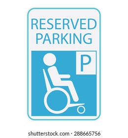 Handicap or wheelchair person icon, sign reserved parking.