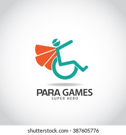 Handicapped athlete icon symbol. EPS 10 vector.