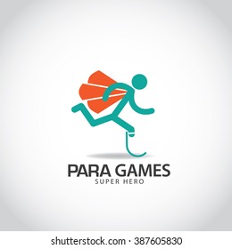 Handicapped athlete icon symbol. EPS 10 vector.