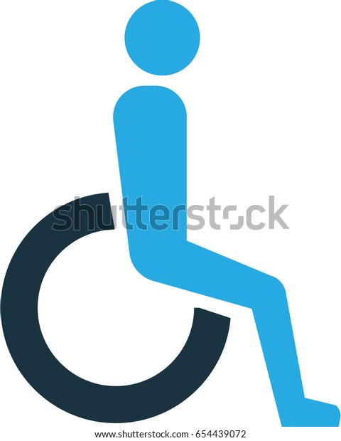 Handicapped Colorful Icon Symbol. Premium\
Quality Isolated Disabled Element In Trendy\
Style.