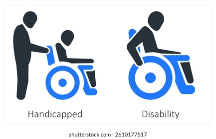 Handicapped and Disability icon concept