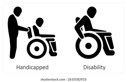 Handicapped and Disability icon concept