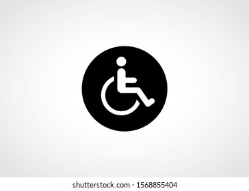 Handicapped disability wheelchair vector icon.