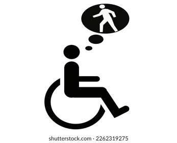 Handicapped disabled icon with bubble talk can stand and run on white background for infographic, website or app.