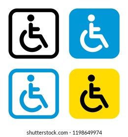 Handicapped and disabled person vector sign.