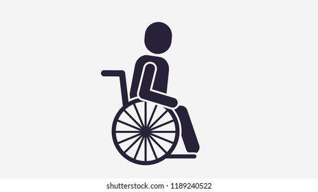 Handicapped or elderly pictogram in a wheelchair