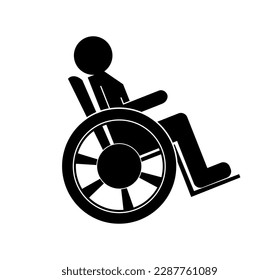 Handicapped icon, Disabled Handicap Icon vector illustration, Wheelchair sign,  handicap person symbol