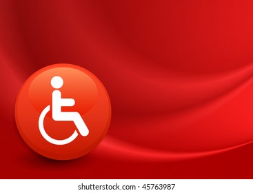 Handicapped Icon on Internet Button Original Vector Illustration