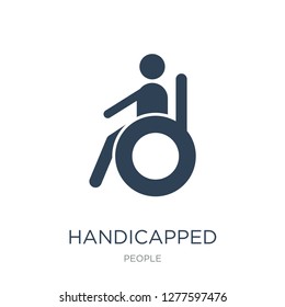 handicapped icon vector on white background, handicapped trendy filled icons from People collection, handicapped vector illustration