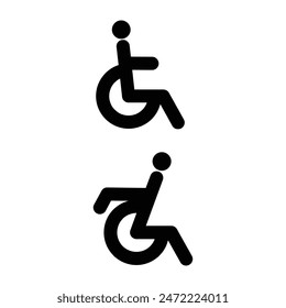 Handicapped Icons set. Disabled man symbol, Vector Template