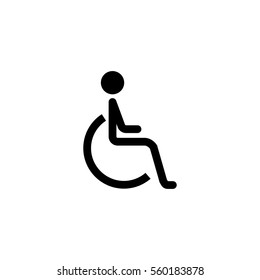 Handicapped and invalid solid icon,  Human on wheelchair and disabled sign, vector graphic