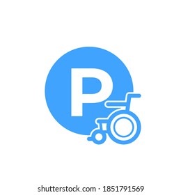 Handicapped parking icon, vector sign