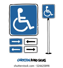Handicapped Parking Sign. Cartoon illustration